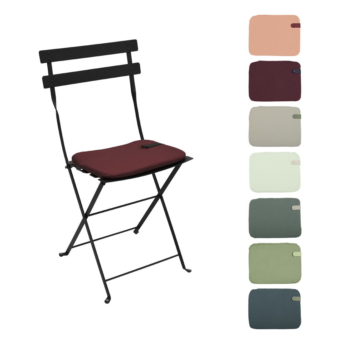 Metal bistro chair cushions top